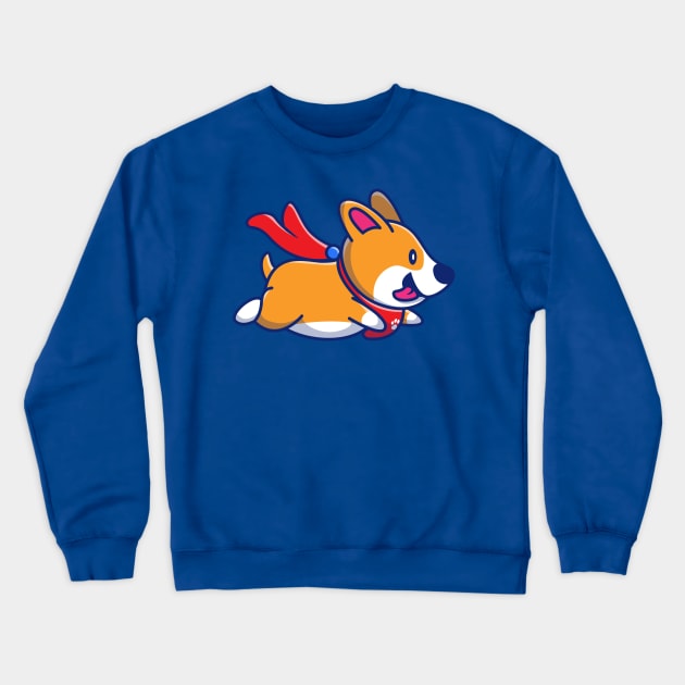 Cute Corgi Flying Cartoon Crewneck Sweatshirt by Catalyst Labs